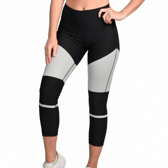 90 Degree By Reflex Pants - 90 Degree by Reflex Capri Colorblock Leggings